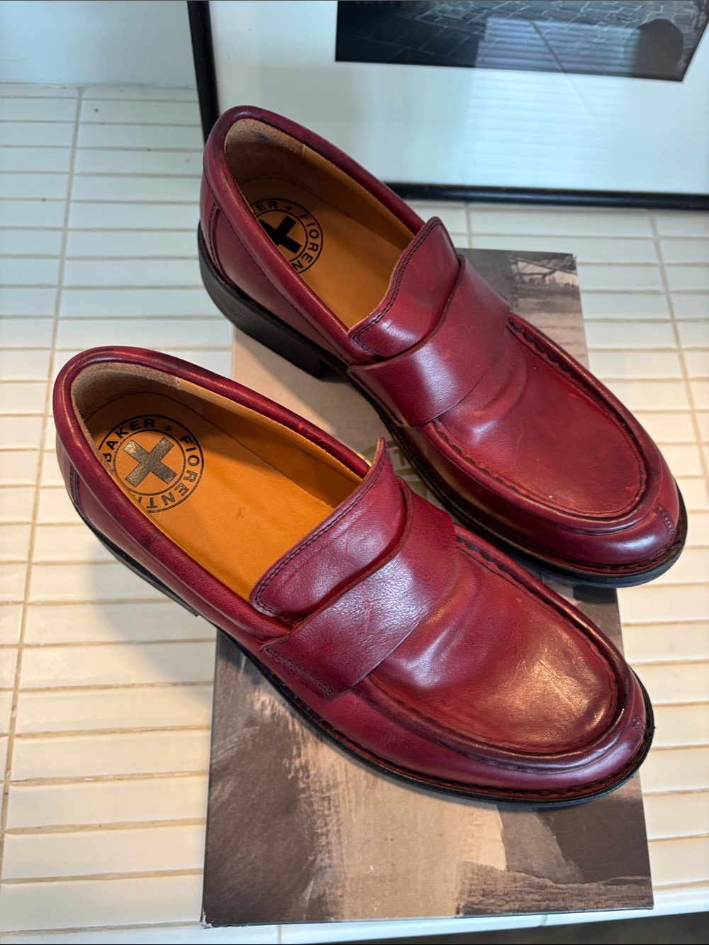 Fiorentini + Baker NIB Women’s 39 Chunky Red Leather Penny Loafers